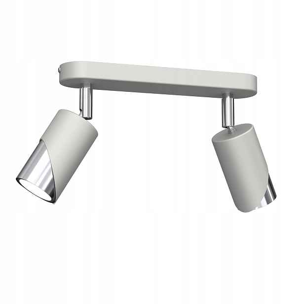 Stropní svítidlo s ozdobnými reflektory, dvojitá, šedá, chromovaná lišta 24 cm Luminex