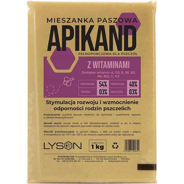 Apikand Ciasto s vitamíny 20x1kg Krmivo>včelí váha 20x1kg 20kg