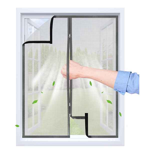 Moskytiéra samolepicí na okno se zámkem 115 x 125 cm na suchý zip bez vrtání