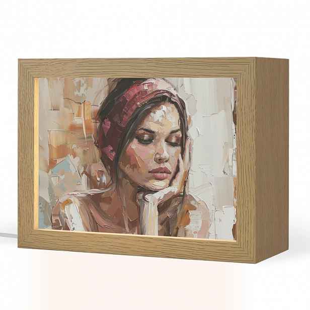 OnlyWow STOLNÍ LAMPA Žena - vzhled malby - portrét - moderní 20x15 cm