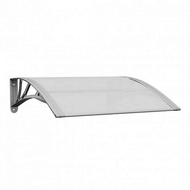 vidaXL Stříška nad dveře šedá a průhledná 80 x 75 cm polykarbonát