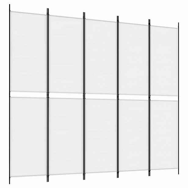 vidaXL 5dílný paraván bílý 250x220 cm textil