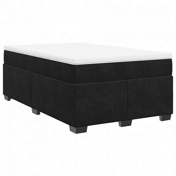 vidaXL Box spring postel s matrací černá 120 x 190 cm samet
