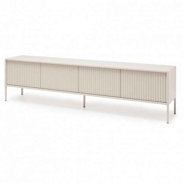 Beautysofa NÍZKÁ komoda Noto se 4 dvířky a drážkovanými čely, 200 cm