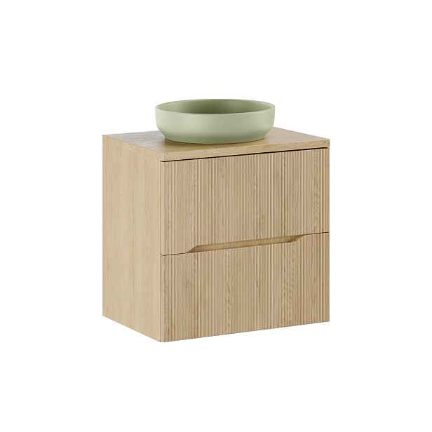 Comad Závěsná skříňka Nordic River s deskou a umyvadlem 60 cm dub cremona