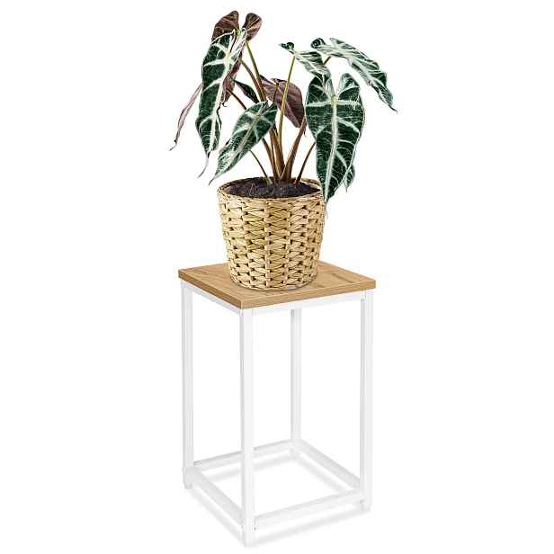 TZB Květinový stojan Loft Arben 40 cm bílý/dub Craft