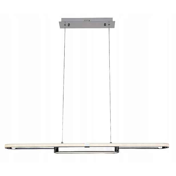 Moderní chromový Led lustr nad stůl, podlouhlý, 100 cm Rabalux