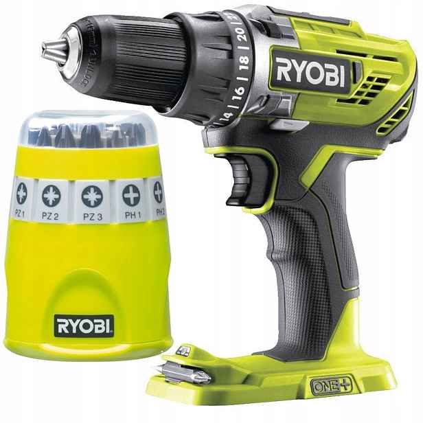 Aku Vrtačka Ryobi 18V 10dílná sada bitů