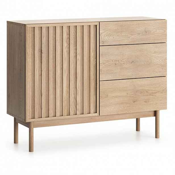 Beautysofa KOMODA Sapporo se 3 zásuvkami a 1 dvířky, dub Cremona