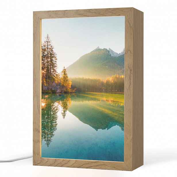 OnlyWow STOLNÍ LAMPA Jezero - Les - Hory - Příroda - Slunce - Krajina 20x30 cm