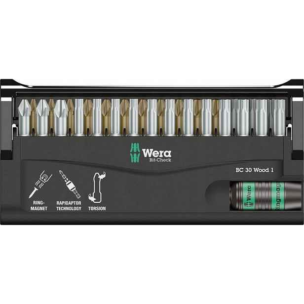 Sada bitů Bit-Check 30 Wood 1 Wera