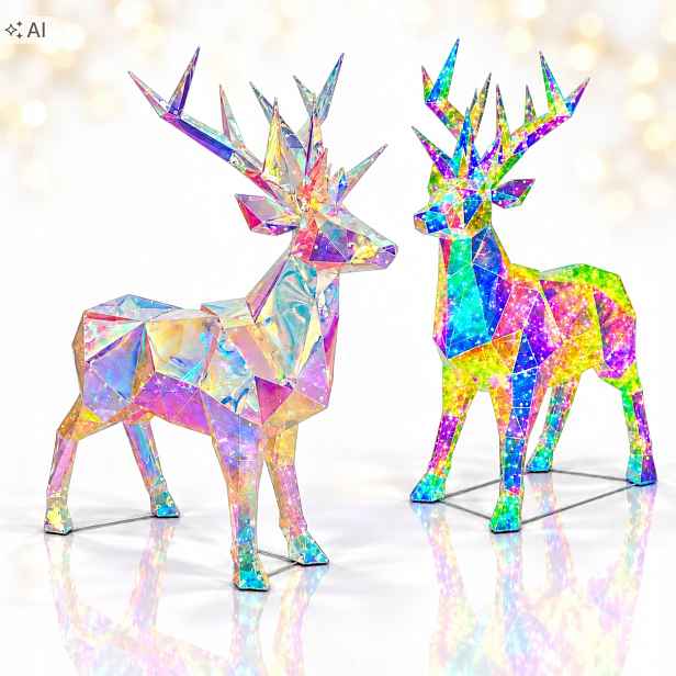 Svítící Sob Vánoční Led Holografická figurka Zahradní dekorace XL