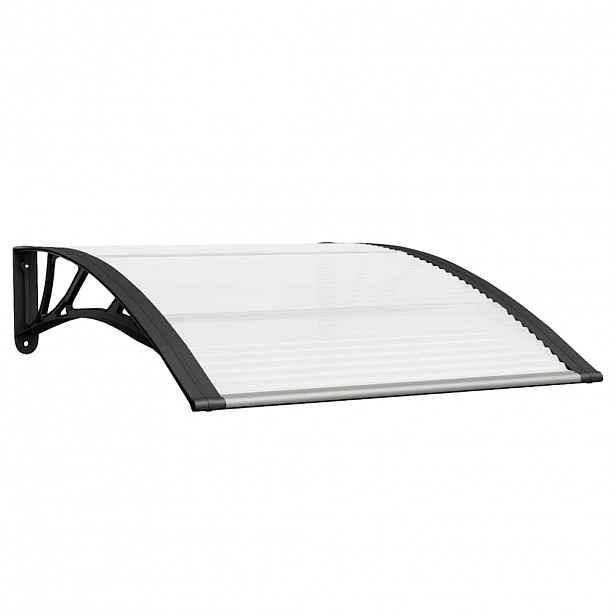 vidaXL Vchodová stříška černá a průhledná 100 x 75 cm polykarbonát