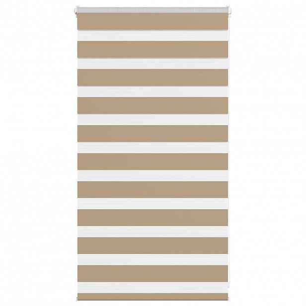vidaXL Zebra roleta pískově hnědá šířka látky 85,9 cm polyester