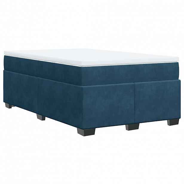 vidaXL Box spring postel s matrací tmavě modrá 120x190 cm samet