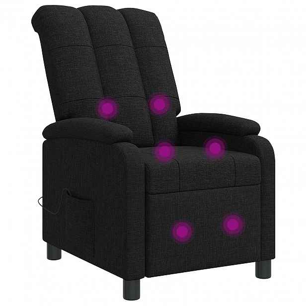vidaXL Masážní polohovací křeslo Černá Textil