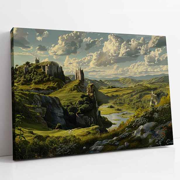 Obraz na plátně Zelené údolí mezi horami krajina do pokoje obýváku 80x60