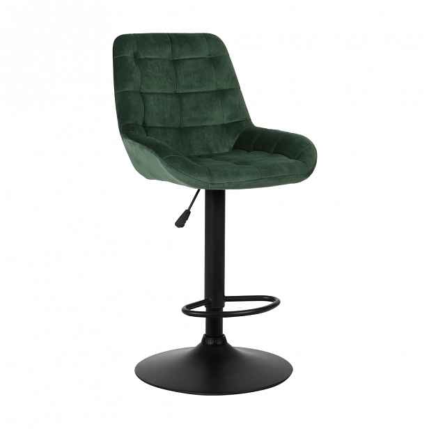 Barová židle CHIRO samet / černá Tempo Kondela Tmavě zelená