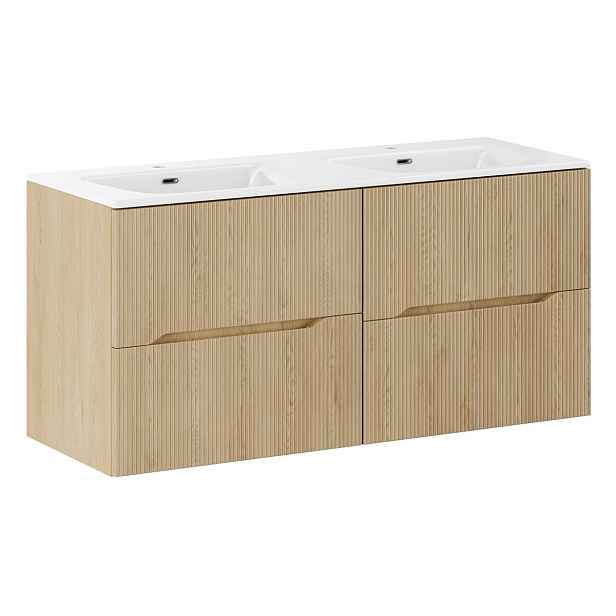 Comad Závěsná skříňka Nordic Sky se zápustnými umyvadly 120 cm dub cremona