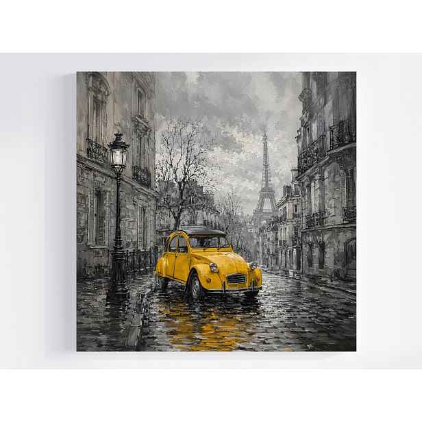 Obraz Na Plátně Canvas Město Francie Paříž Ulička Žluté Auto 50x50