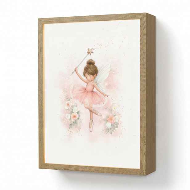 OnlyWow DOBÍJECÍ NOČNÍ LAMPIČKA Baletka - Víla - Květiny - Růžová 30x40 cm