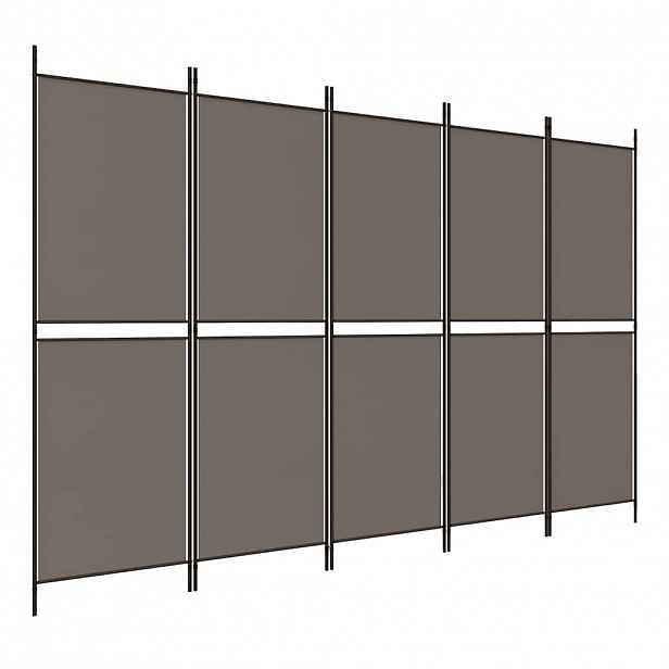 vidaXL 5dílný paraván antracitový 250x220 cm textil
