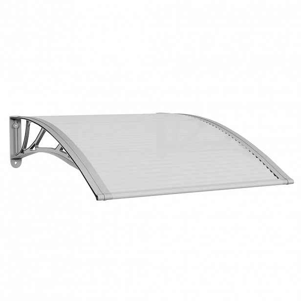 vidaXL Stříška na dveře šedá a průhledná 100 x 75 cm polykarbonát