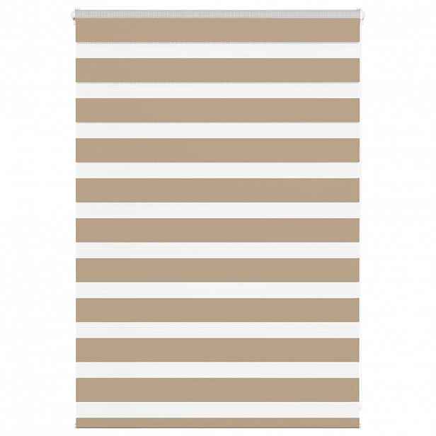vidaXL Zebra roleta pískově hnědá šířka látky 90,9 cm polyester