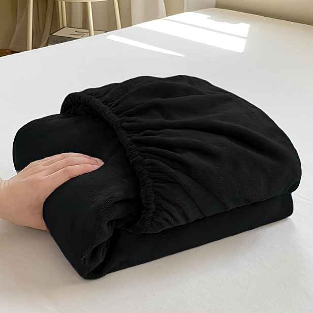 TEMU 1 ks Prostěradlo z mléčného sametu v jednobarevné barvě - Měkký polyester, lehký a prodyšný potah na postel pro všechna roční období, hřejivá