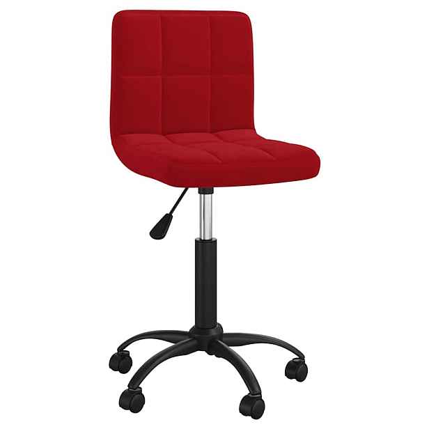 vidaXL Otočná jídelní židle vínová samet