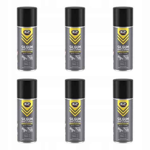 Guma ve spreji, pokrývačský tmel černý 400 ml K2 Silgum