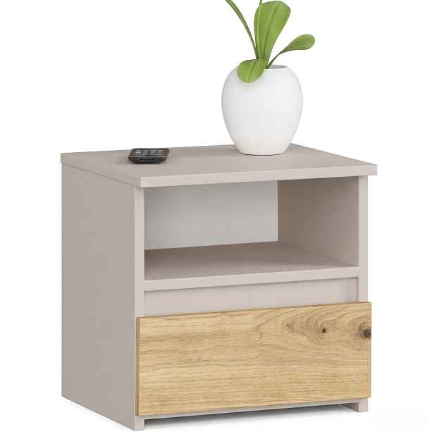 Ak furniture Noční stolek CL1 40 cm kašmír/dub Artisan