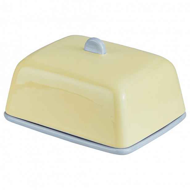 Butlers BUTTER Dóza na máslo keramická - žlutá/modrá