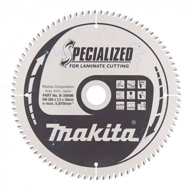 Makita - Pilový kotouč na lamino, 260x30 mm, 84 zubů B-29496