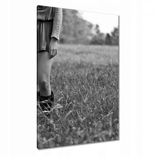 Obrazy 80x120 Kovbojka Černá a bílá