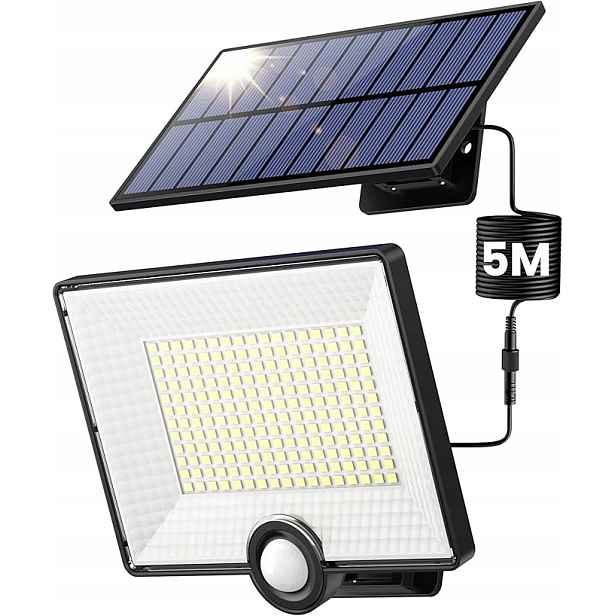 Solární Lampa S Pohybovým Senzorem IP65 Studená Bílá