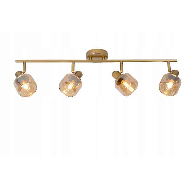 Stropní svítidlo zlatá skleněná stínidla lišta 74 cm 4 reflektory Lucide