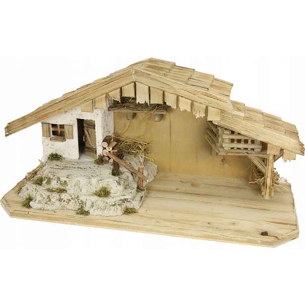 Vánoční betlém 70x30x34 cm s obr. 10-12 cm