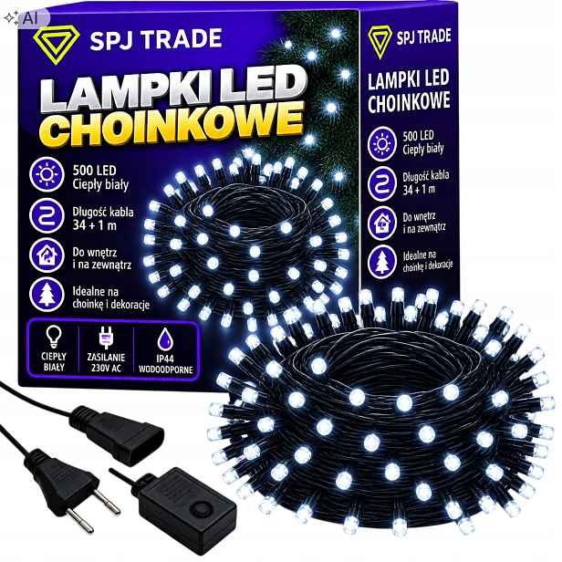Vánoční Osvětlení Na Stromeček Venkovní 500 Led Studená Bílá Vánoční 34 M Vnitřní