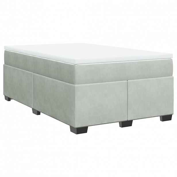 vidaXL Box spring postel s matrací světle šedá 120 x 200 cm samet