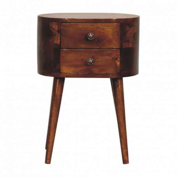 Artisan Furniture NOČNÍ STOLEK T-Bar, 2 zásuvky, severský styl, hnědý