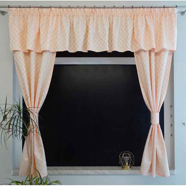 Mg Záclony+ Lambrekýn 300 cm Mřížka oranžová pol