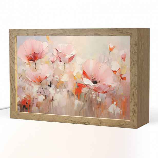 OnlyWow STOLNÍ LAMPA Květiny - Akvarel - Růžová - Abstraktní - Umění 30x20 cm