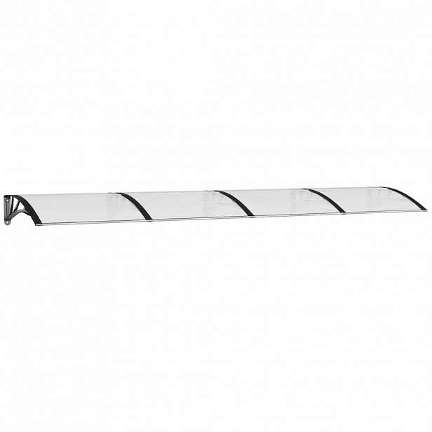 vidaXL Vchodová stříška černá a průhledná 350 x 75 cm polykarbonát