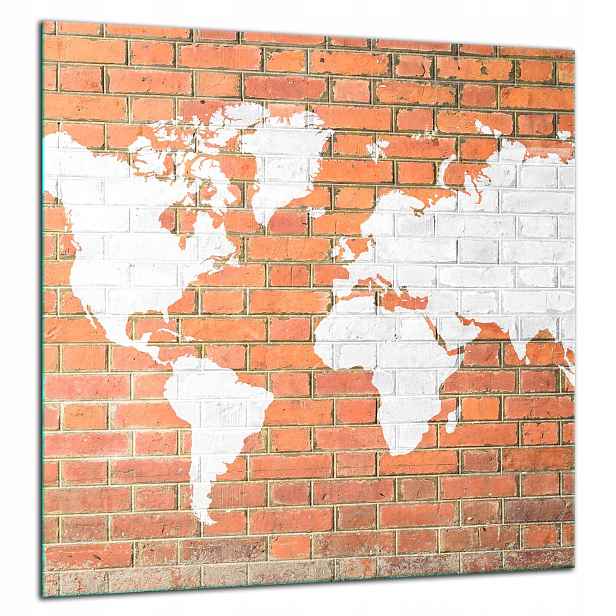 Skleněná Ochranná Deska Panel Lepidlo 60x65 Mapa
