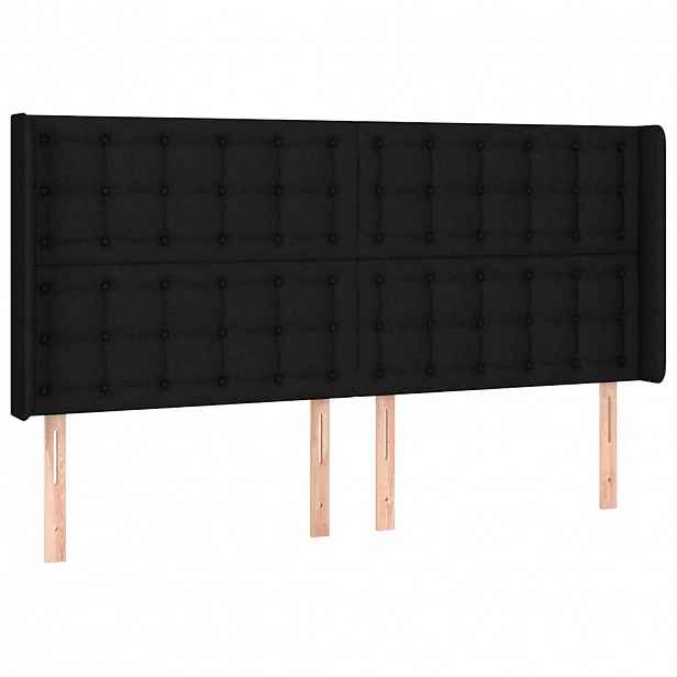 vidaXL Čelo postele typu ušák černé 163x16x118/128 cm textil