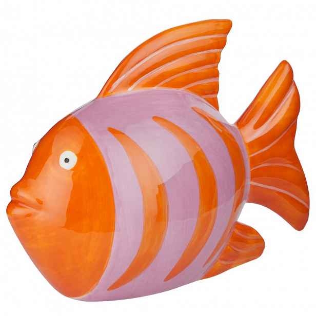 Butlers CORAL COAST Dekorace ryba 15 x 11 cm - oranžová/růžová