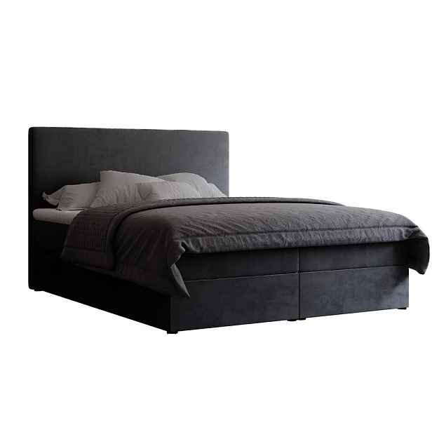 Idohome AMERICKÁ POSTEL GIULIA 140/200 cm s matrací a topperem, šedá