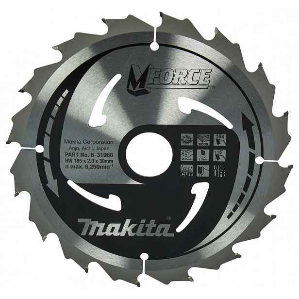 Makita - Pilový kotouč na dřevo, 185x30 mm, 16 zubů B-31968