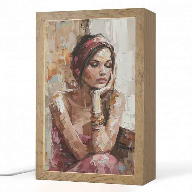 OnlyWow STOLNÍ LAMPA Žena - vzhled malby - portrét - moderní 20x30 cm